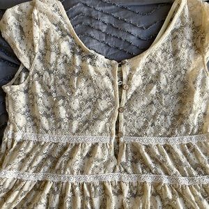 Lace babydoll cream top